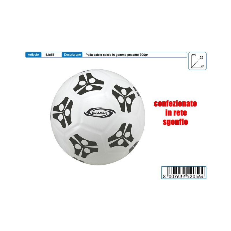 PALLONE CALCIO GOMMA 5 SAMBA 300GR