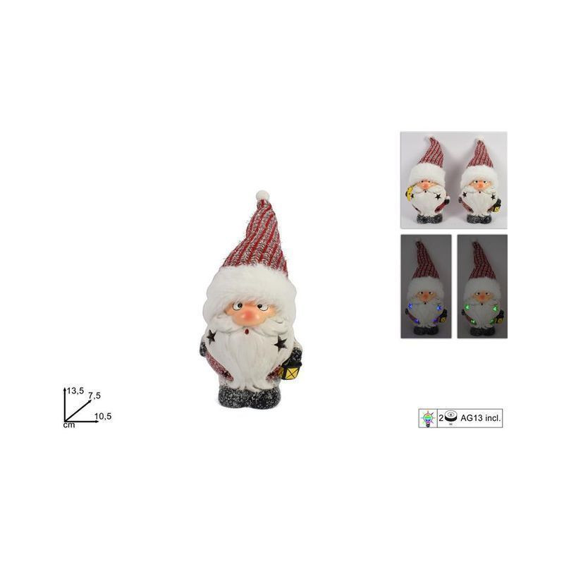GNOMO CON CAPPELLO LANA ROSSO C/LUCI EAN 8053482124339 INGROSSO PUPAZZI E GNOMI NATALIZI