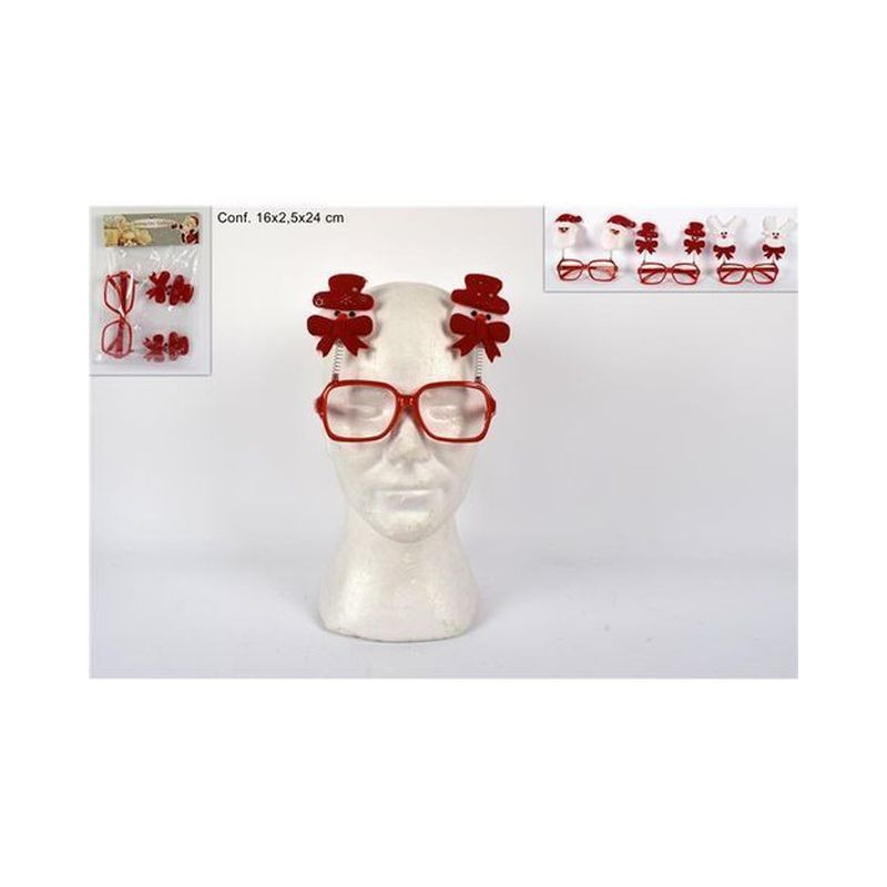 OCCHIALI C/SOGGETTI NATALIZI 3 ASS.TI EAN 8033113795404 INGROSSO OGGETTISTICA NATALIZIA