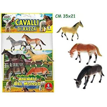BUSTA GEO NATURE CAVALLI RIGIDI 6PZ EAN 8017967706021 INGROSSO BUSTE ANIMALI GIOCATTOLO