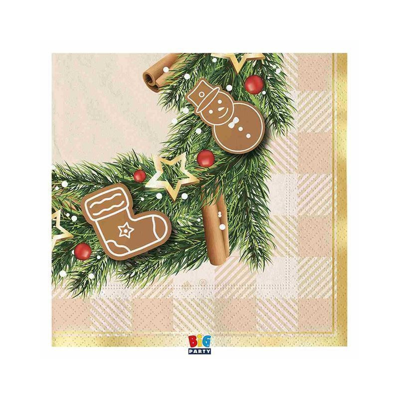 TOVAGLIOLI CM.33X33 PZ.16 GINGERBREAD EAN 8020834758320 INGROSSO TOVAGLIOLI NATALIZI