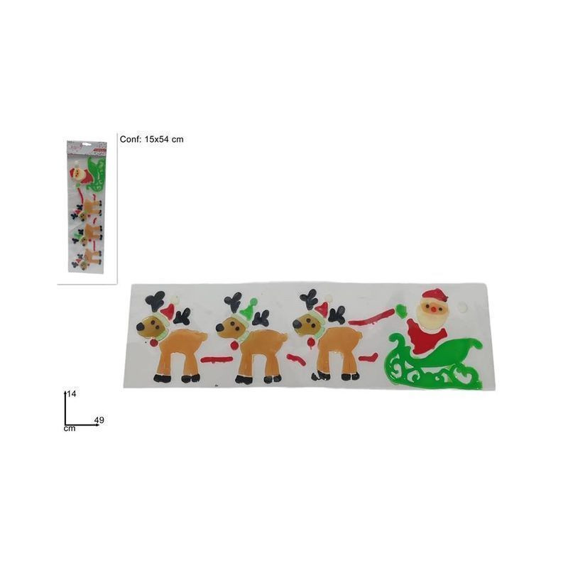 VETROFANIA RENNE C/SLITTA BABBO NATALE EAN 8053482038834 INGROSSO VETROFANIE VETROFANIA RENNE C/SLITTA BABBO NATALE EAN 8053482038834 INGROSSO VETROFANIE