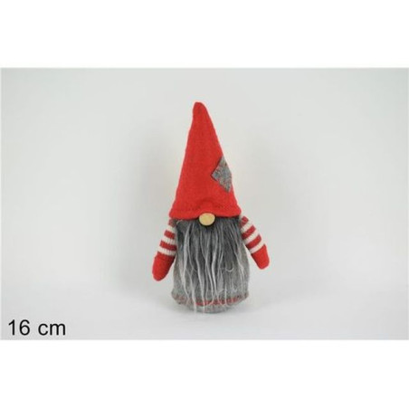 GNOMO DI NATALE GRIGIO CAPPELLO ROSSO EAN 8033113871108 INGROSSO PUPAZZI E GNOMI NATALIZI