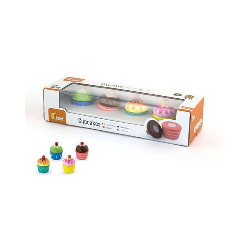 CUP CAKE IN LEGNO 4PZ DIVISIBILI 30X9.5X7CM EAN 6934510508081 INGROSSO GIOCHI IN LEGNO