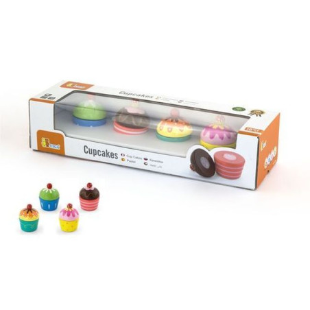 CUP CAKE IN LEGNO 4PZ DIVISIBILI 30X9.5X7CM EAN 6934510508081 INGROSSO GIOCHI IN LEGNO