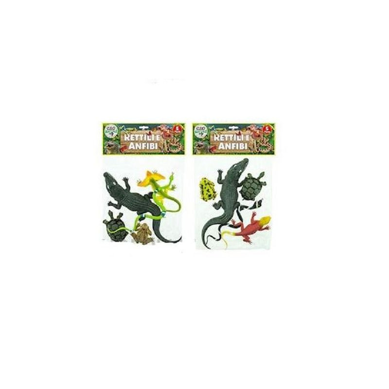 GEO NATURE - RETTILI E ANFIBI 5PZ ASS EAN 8017967741633 INGROSSO BUSTE ANIMALI GIOCATTOLO