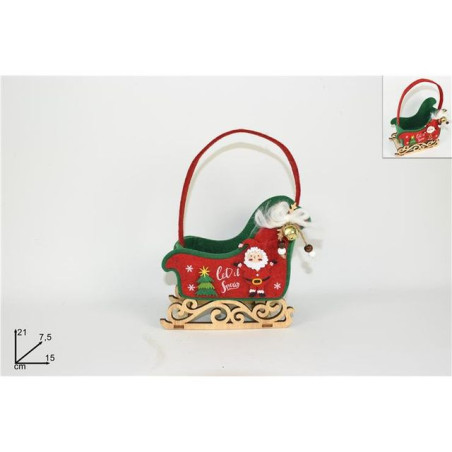 CESTINO FELTRO SLITTA C/CAMPANELLINO JYW B-10 EAN 8033113910739 INGROSSO OGGETTISTICA NATALIZIA
