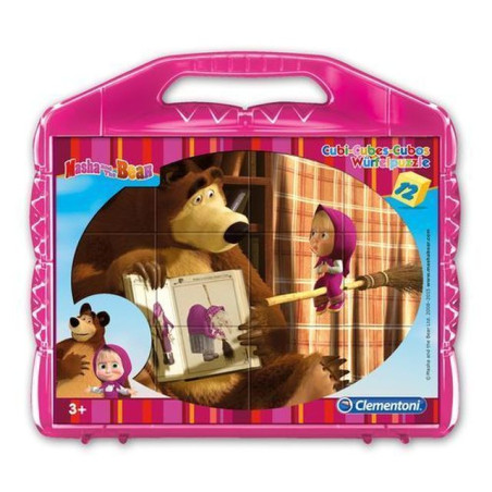 VALIGETTA 12 CUBI MASHA E ORSO 4.5X18.2X17CM EAN 8005125414123 INGROSSO PUZZLE CLASSICI