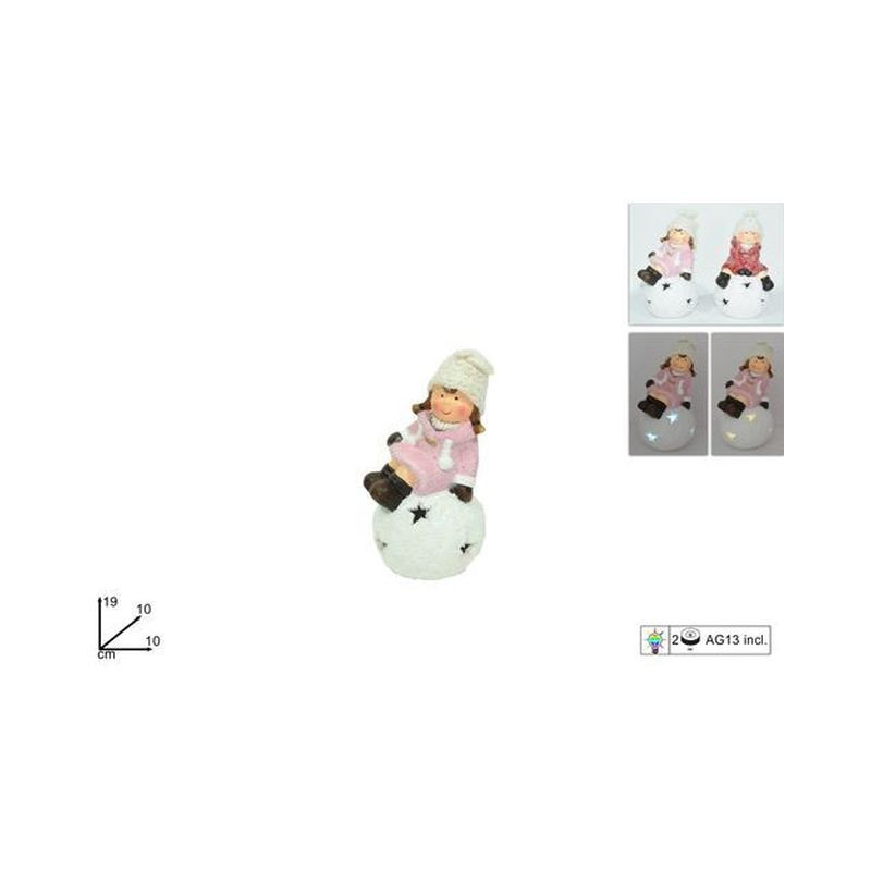 BAMBINO/A SU PALLA INNEVATA C/LUCE BATT. 2 ASS EAN 8053482094779 INGROSSO OGGETTISTICA NATALIZIA