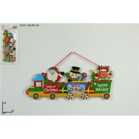 APPENDINO TRENO CARTONCINO 40 CM ART.HH6 812-2 EAN 8033113969331 INGROSSO APPENDINI NATALIZI