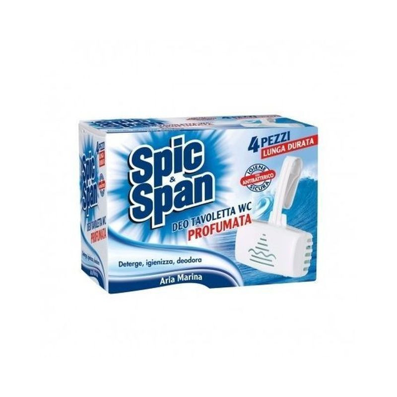 SPIC & SPAN TAV. WC X 4PZ ARIA MARINA C/ ANTIBATTERICO EAN 8008970043111 INGROSSO DETERSIVI