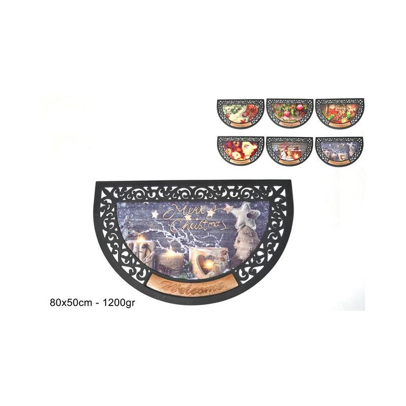 TAPPETO NATALIZIO MEZZALUNA 1200GR 6ASS. 80X50CM EAN 8033113786921 INGROSSO TAPPETI NATALIZI