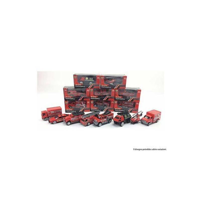 DIE CAST SINGOLO ASS. MEZZI POMPIERI EAN 8032780710451 INGROSSO MODELLINI AUTO