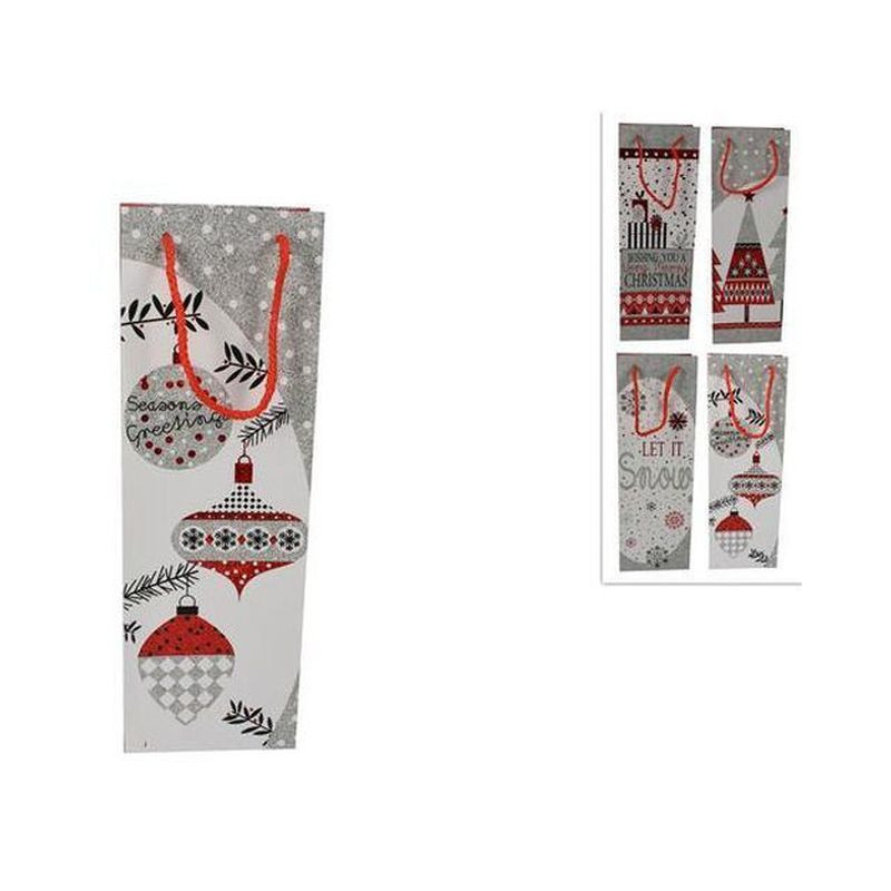 BUSTA REGALO NATALIZIA ELEGANCE 12X9X36 ASSORTITE EAN 8033113773563 INGROSSO SACCHETTI E SHOPPER NATALIZI