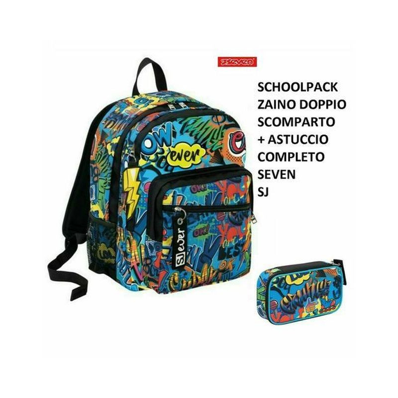 SCHOOLPACK SJ GANG EVER WOW ZAINO DOP.SCOMP + QUICK CASE EAN 8011410470064 INGROSSO ZAINI SCUOLA