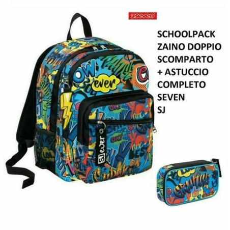 SCHOOLPACK SJ GANG EVER WOW ZAINO DOP.SCOMP + QUICK CASE EAN 8011410470064 INGROSSO ZAINI SCUOLA