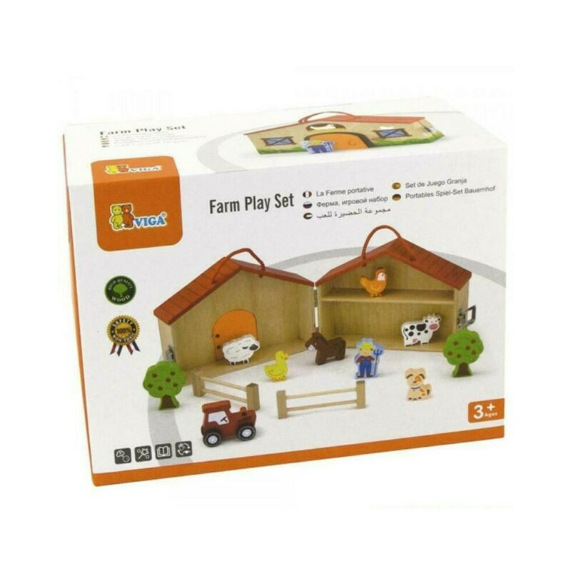 SET FATTORIA DI LEGNO IN VALIGETTA 232X168X130MM EAN 6934510516185 INGROSSO GIOCHI IN LEGNO