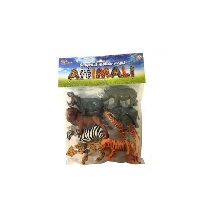 BUSTA SAVANA ANIMALI DA 12CM 8PZ BUSTA 33X3X26CM EAN 8007632267841 INGROSSO BUSTE ANIMALI GIOCATTOLO