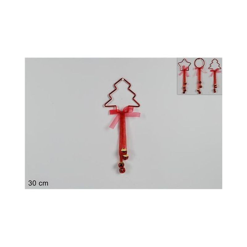 APPENDINO CON 4 CAMPANELLINI 3ASS ROSSO CY17166-1/R EAN 8033113634833 INGROSSO APPENDINI NATALIZI