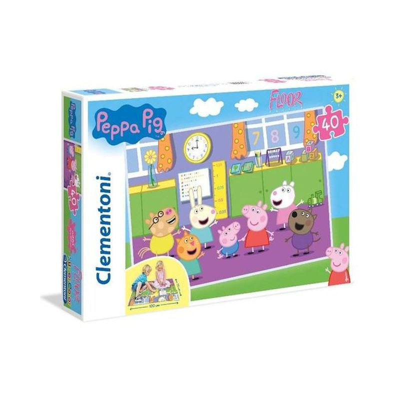 PUZZLE PZ.40 FLOOR PEPPA PIG 100X70CM +3 CLEMENTONI EAN 8005125254583 INGROSSO PUZZLE CLASSICI