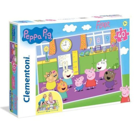 PUZZLE PZ.40 FLOOR PEPPA PIG 100X70CM +3 CLEMENTONI EAN 8005125254583 INGROSSO PUZZLE CLASSICI