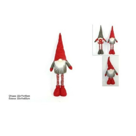 GNOMO DI NATALE GAMBE ESTENSIBILI 65CM 2 ASS S-ZL-02S EAN 8033113965227 INGROSSO PUPAZZI E GNOMI NATALIZI