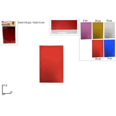 BUSTE REGALO SATINATE 12X17.5CM 10 PZ 5 COL. JL17-MSTGD12175 EAN 8033113818394 INGROSSO SACCHETTI E SHOPPER REGALO