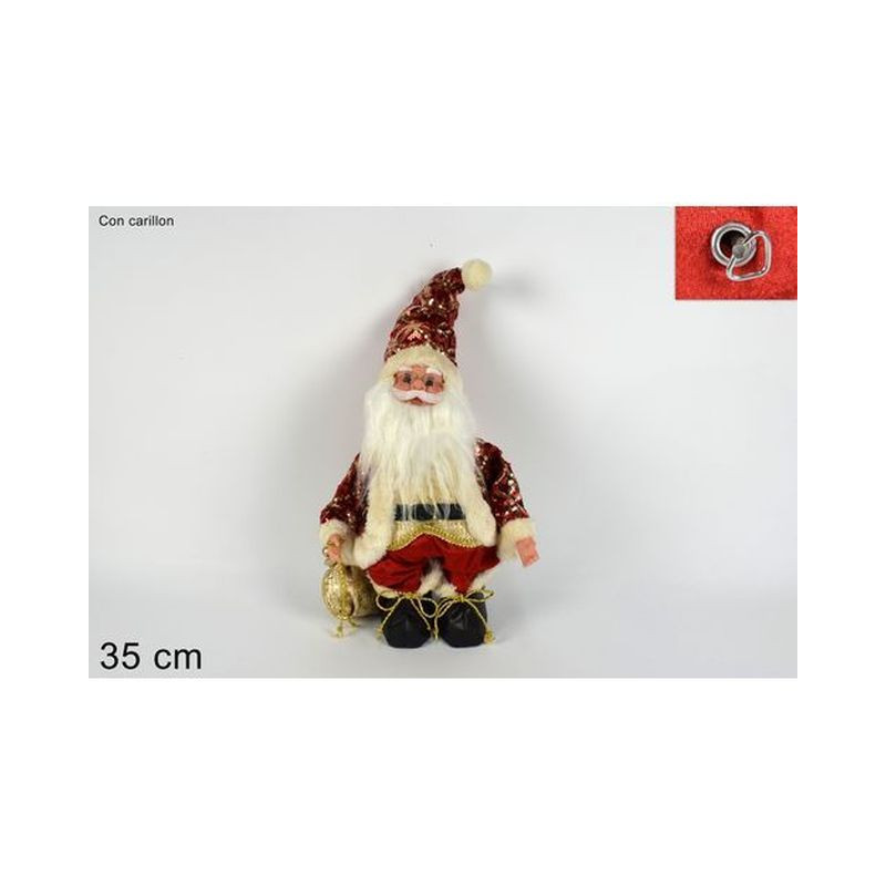 BABBO NATALE IN PIEDI C/CARILLON-MOVIMEN TO 35CM ROSSO EAN 8033113831065 INGROSSO OGGETTISTICA NATALIZIA