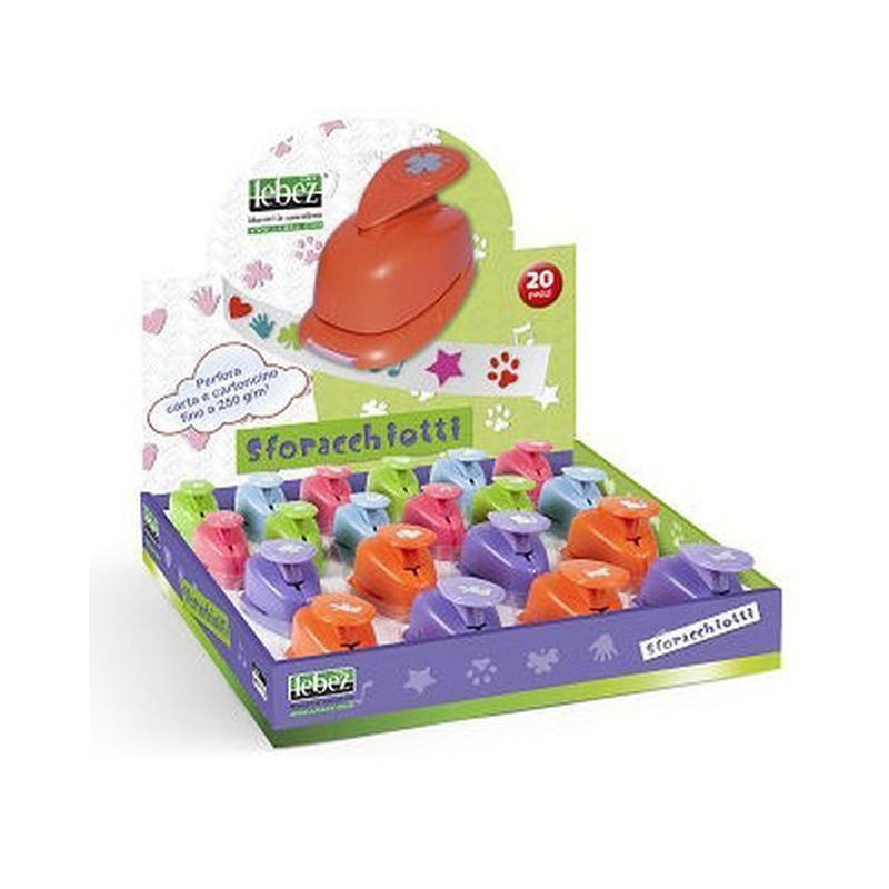 SFORACCHIOTTI ASSORTITI COLORI VARI PERFORA CARTA E CARTONCINO EAN 8007509082355 INGROSSO ACCESSORI UFFICIO