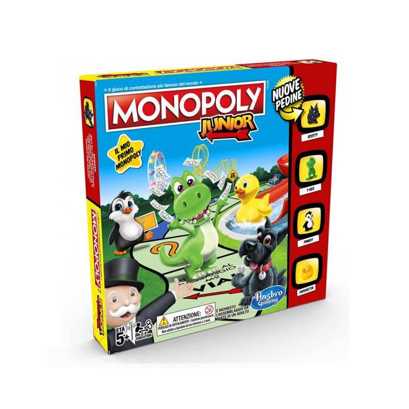 MONOPOLY JUNIOR 2-4GIOCATORI 4 PERSONAGG 267X267X50MM. EAN 5010993557622 INGROSSO GIOCHI DI SOCIETA
