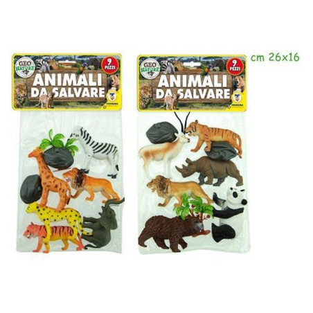 GEO NATURE ANIMALI DA SALVARE 9PZ ASS 2 MODELLI A SCELTA EAN 8017967663355 INGROSSO BUSTE ANIMALI GIOCATTOLO