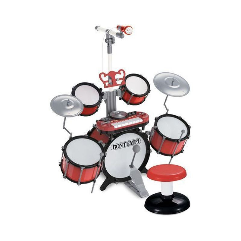 BATTERIA CON TASTIERA ELETTRONICA DJ MICROFONO E SGABELLO EAN 0047663059457 INGROSSO ACCESSORI MUSICALI
