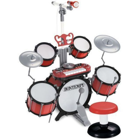 BATTERIA CON TASTIERA ELETTRONICA DJ MICROFONO E SGABELLO EAN 0047663059457 INGROSSO ACCESSORI MUSICALI