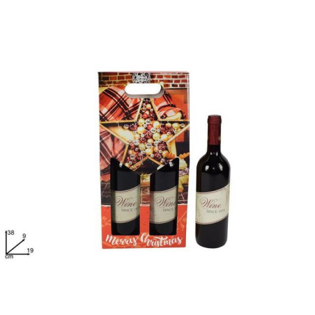 BOX 2 BOTTIGLIE SCENARIO DI NATALE 06/16 /DUE-2 EAN 8033113821233 INGROSSO SACCHETTI E SHOPPER NATALIZI