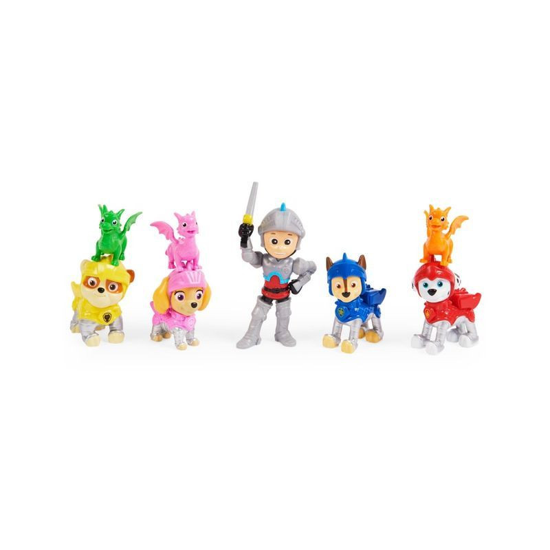 PAW PATROL RESCUE KNIGHTS GIFT PACK 5 PERSONAGGI E 3 DRAGHI EAN 0778988383148 INGROSSO PERSONAGGI CARTOON E DISNEY
