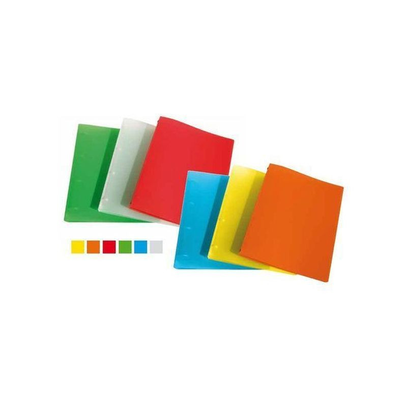 RACCOGLITORE 4ANELLI PPL A5 DIAMETRO ANELLO 16MM - RIGATO TRASLUCIDO EAN 8004434746543 INGROSSO COPERTINE AD ANELLI