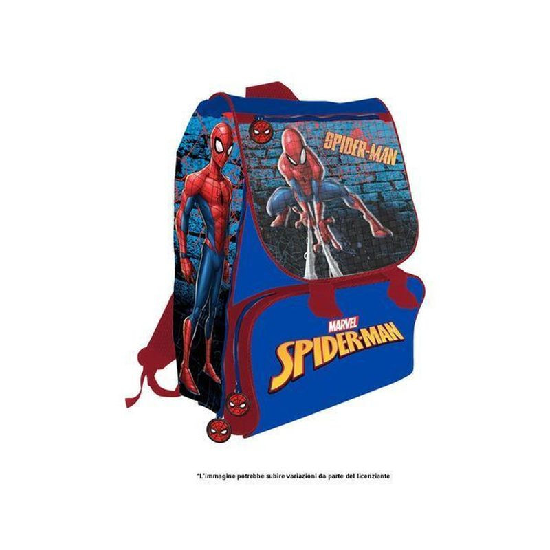 ZAINO ESTENSIBILE 40CM SPIDERMAN SPALLACCI IMBOTTITI C/CATARIFRANGENTI EAN 8032780917195 INGROSSO ZAINI SCUOLA