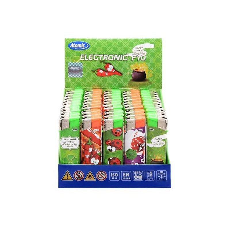 ACCENDINO ELECTR. L. F10 LUCKY CHARM 50 SOFTFLAME RICARICABILE ATOMIC EAN 4014663596059 INGROSSO ACCENDINI