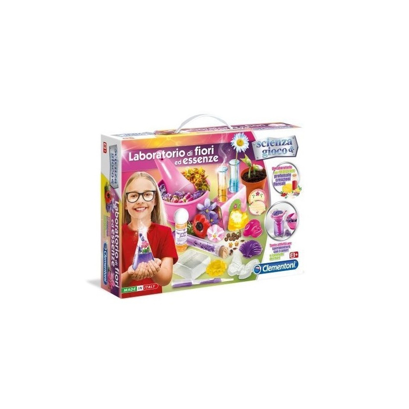 LABORATORIO FIORI ED ESSENZE CLEMENTONI 38.5X28.5X7.8CM +8ANNI EAN 8005125139903 INGROSSO SCIENZA E GIOCO CLEMENTONI