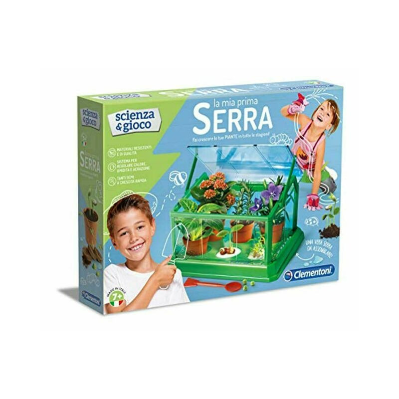 LA MIA PRIMA SERRA 39X28.5X8CM CON SERRA TRASPARENTE.TORBA.SEMI EAN 8005125139354 INGROSSO SCIENZA E GIOCO CLEMENTONI