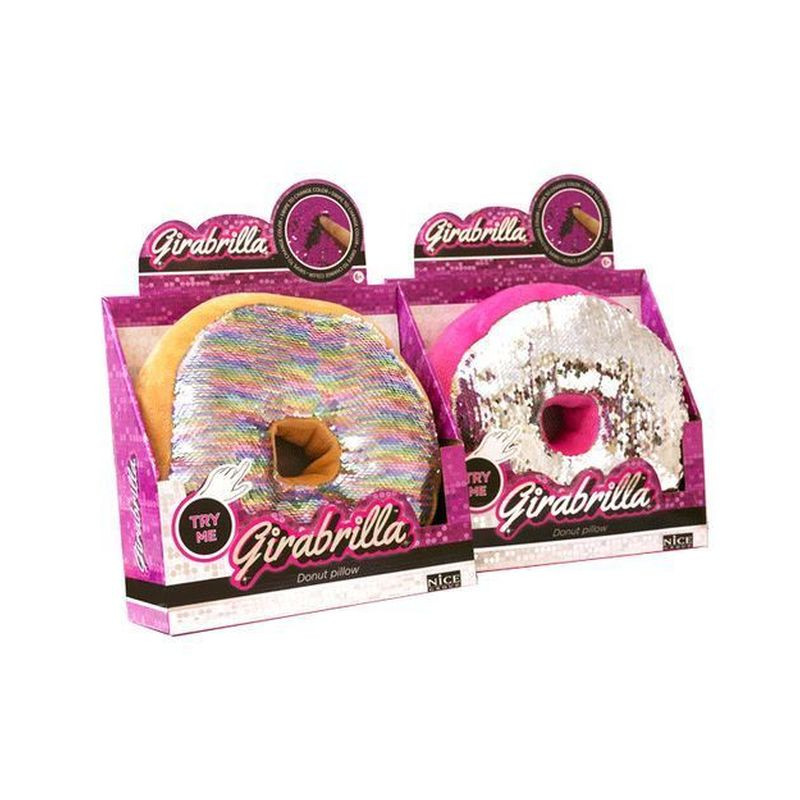 GIRABRILLA PILLOW DONUT 27X32X9CM 2ASS. CON PAILLETTES REVERSIBILI EAN 8056779025142 INGROSSO BORSETTE E TRACOLLE PER BAMBINE