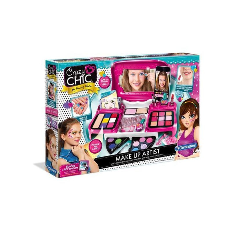 CRAZY CHIC MAKE UP ARTIST 9X53X36CM +6A OMBRETTI/FARD/ROSSETTI/SMALTO EAN 8005125151912 INGROSSO TRUCCHI IN SCATOLA PER BIMBE