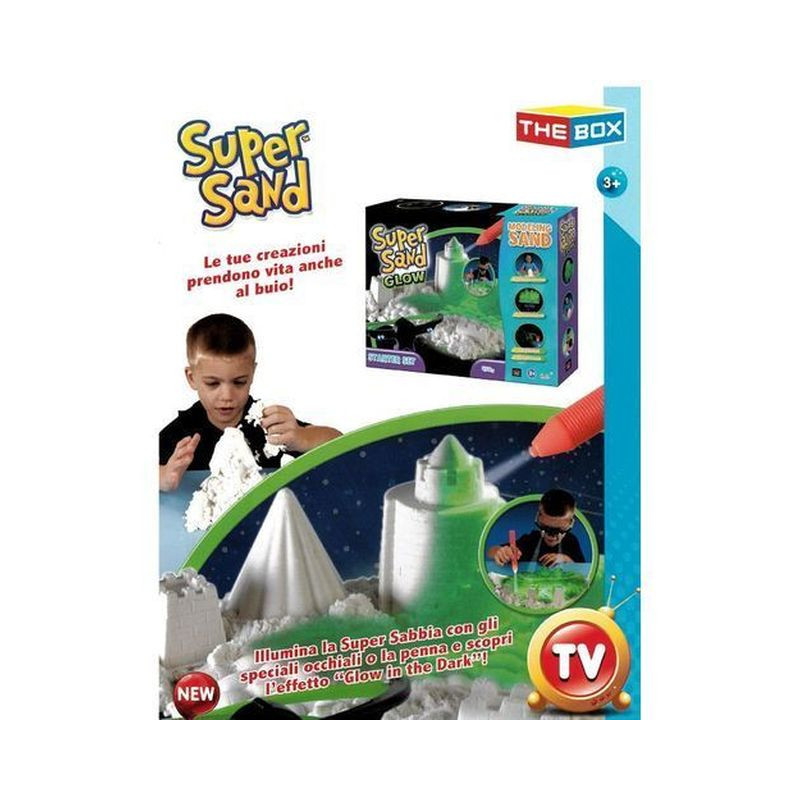SUPER SABBIA GLOW STARTER SET 450GR 3+A C/OCCHIALI. PENNA E VASCHETTA EAN 8001297233098 INGROSSO GIOCHI CREATIVI