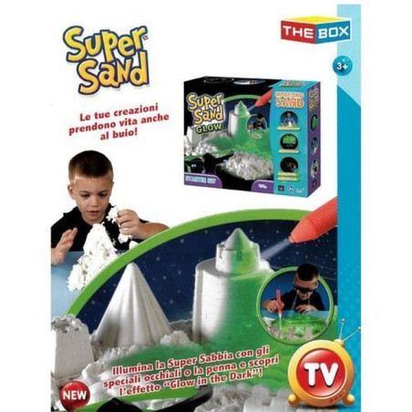 SUPER SABBIA GLOW STARTER SET 450GR 3+A C/OCCHIALI. PENNA E VASCHETTA EAN 8001297233098 INGROSSO GIOCHI CREATIVI