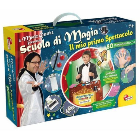 SCUOLA DI MAGIA IL MIO PRIMO SPETTACOLO CONFEZIONE: L43.5 H30 P35.5 CM EAN 8008324046409 INGROSSO GIOCHI DI SOCIETA