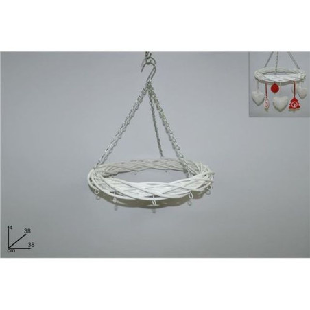 CORONA SOFFITTO APPENDI OGGETTI TOND 38C M BIANCO ART.1558D-WHITE&CCEDIL EAN 8033113536991 INGROSSO OGGETTISTICA NATALIZIA