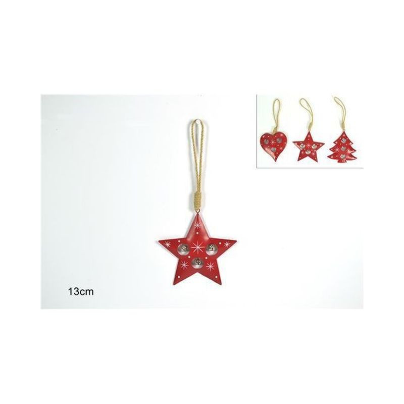 APPENDINO METALLO NATALIZIO C/3 CAMPANEL LINI 3ASS ROSSO YT17C002A-1/2/3 EAN 8033113778834 INGROSSO APPENDINI NATALIZI