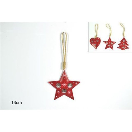 APPENDINO METALLO NATALIZIO C/3 CAMPANEL LINI 3ASS ROSSO YT17C002A-1/2/3 EAN 8033113778834 INGROSSO APPENDINI NATALIZI