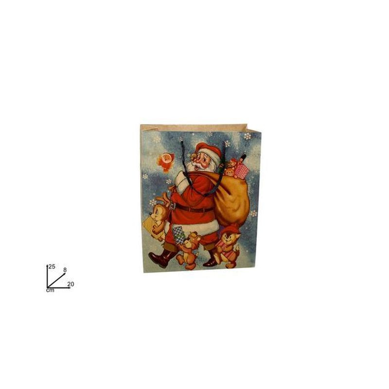 BUSTA CARTA B.NATALE 25X20X8CM SF1840-2 EAN 8033113114793 INGROSSO SACCHETTI E SHOPPER NATALIZI