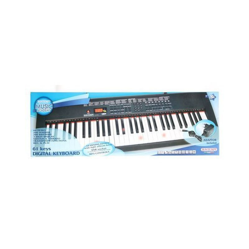 TASTIERA DIGITALE 61TASTI LUMINOSI +5A CON LETTORE MP3-93X31X8.5CM-BONTEMPI EAN 0047663555935 INGROSSO PIANOLE E TASTIERE